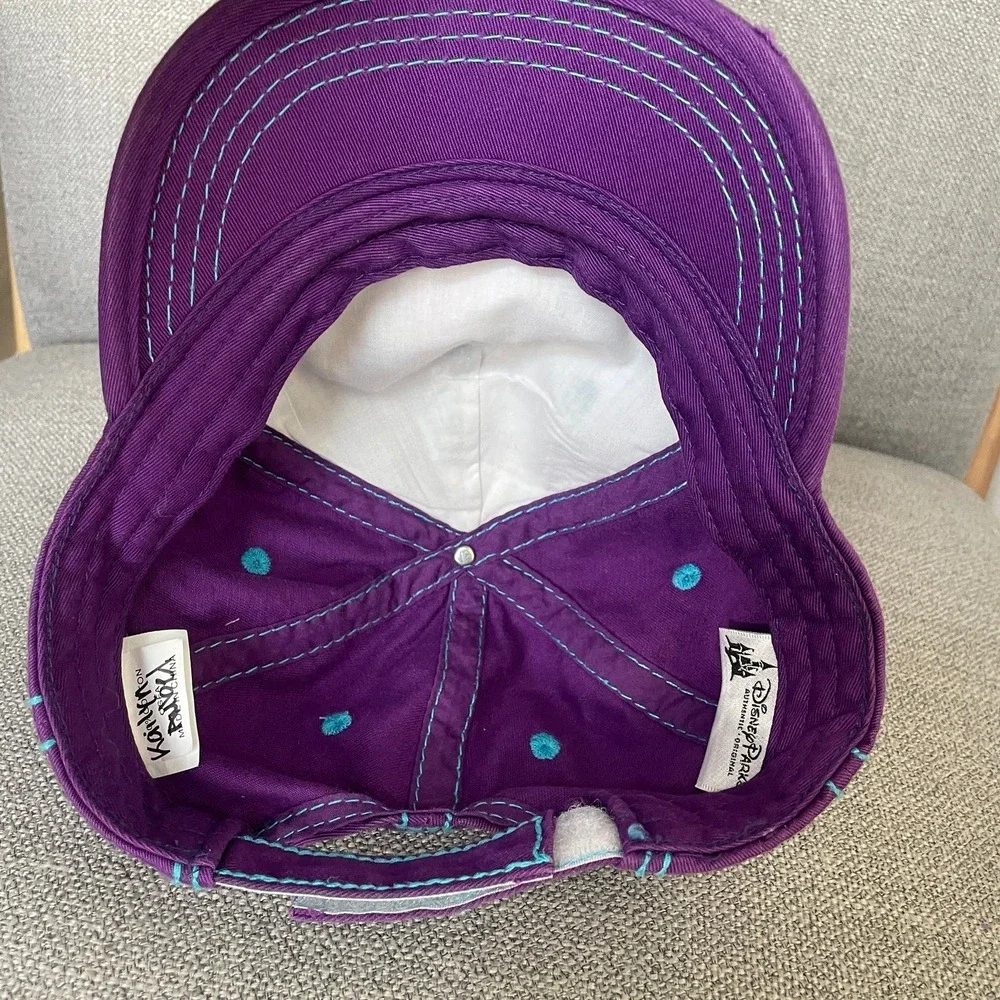 Disney Mickey Mouse Plaid‎ Patchwork Purple Blue Hat Toddler Size Adjustable